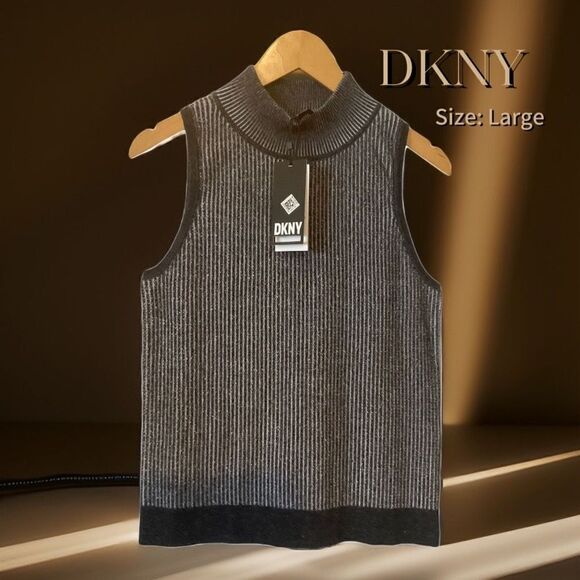 DKNY Ribbed High Neck Sweater Size Large - Picture 1 of 7